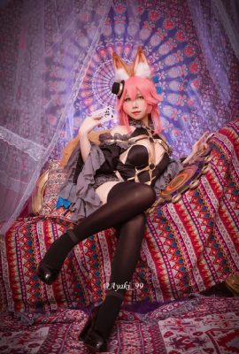 Fate/extella Tamamo Mae jet black magic suit @Ayaki_99 (9P)