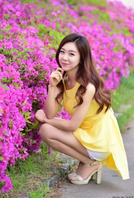 (Korean model beautiful legs series) Long-legged beauty model Sun Yanyan yellow dress short skirt high heels beautiful legs (17P)