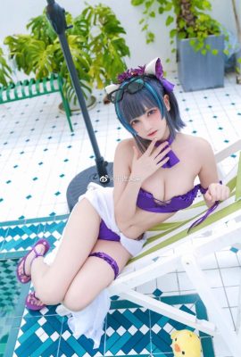 Azur Lane Cheshire swimsuit cos cute and charming cn Qianye Mirai (10P)