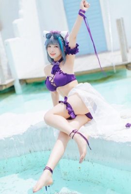 Azur Lane Cheshire swimsuit cos, super sweet and cute cat cn Su Yu Yuyu (15P)