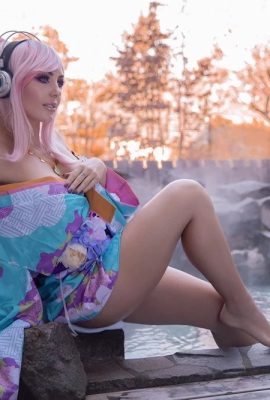 JNigri Super Sonico Super Sonico Nico-Chan -Onsen Cosplay