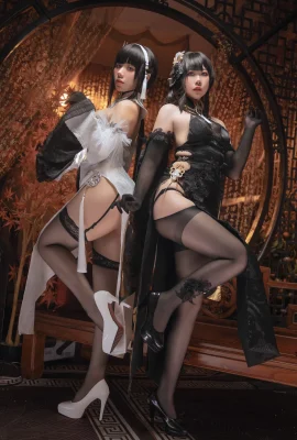 Jiuyan & Xicha Litsea Cube Cosplay Azur Lane Zhenhai White and Black Cosplay